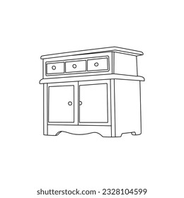 Cabinet simple furniture design, element graphic illustration template