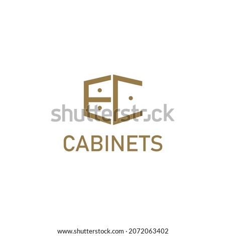 cabinet simple logo design vector, furniture logo template