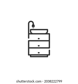 Gabinete con vector de icono del receptor. Mobiliario de cocina.