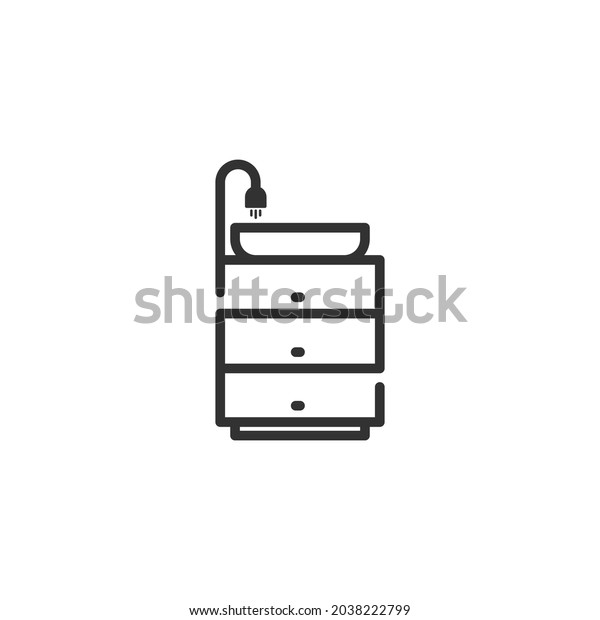Sink Icon Vector Kitchen Furniture Stock Vector (Royalty Free