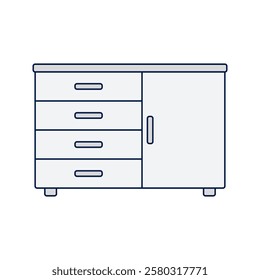 Cabinet, A storage unit with drawers and a closed compartment, ideal for organizing home essentials.