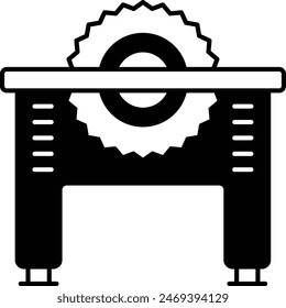 cabinet table saw equipped for cutting large pieces of sheet in direction of woods grain concept vector icon design, timber lumber Symbol, Forestry and Deforestation Sign forest farming and woodlands
