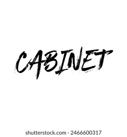 cabinet text on white background.