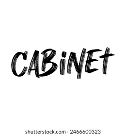 cabinet text on white background.