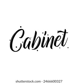 cabinet text on white background.