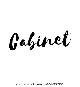 cabinet text on white background.