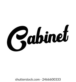 cabinet text on white background.