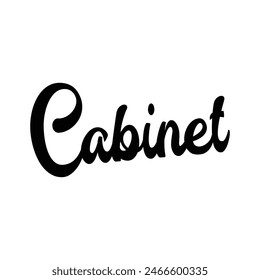 cabinet text on white background.