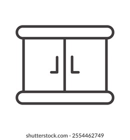 Cabinet thin liner icon vector.