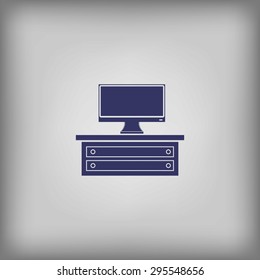 cabinet with TV