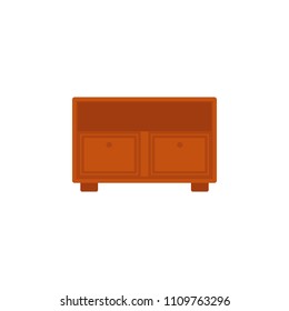 cabinet for TV flat icon. Element of furniture colored icon for mobile concept and web apps. Detailed cabinet for TV flat icon can be used for web and mobile. Premium icon on white background