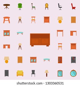 cabinet for TV flat icon. Furniture icons universal set for web and mobile