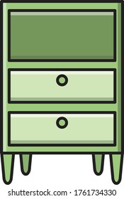 cabinet vector flat color icon 