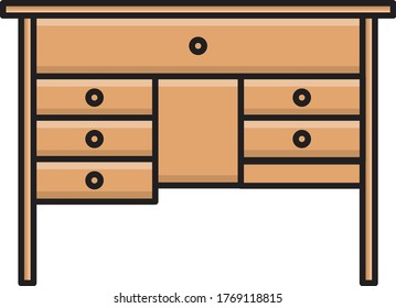 cabinet vector flat color icon 