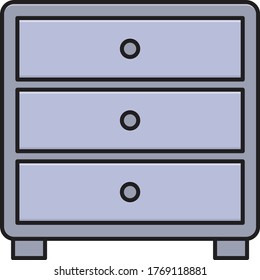 cabinet vector flat color icon 