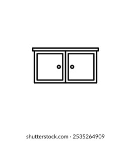 Cabinet vector icon. Editable black stroke.