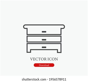 Cabinet vector icon. Editable stroke. Symbol in Line Art Style for Design, Presentation, Website or Apps Elements, Logo. Pixel vector graphics - Vector