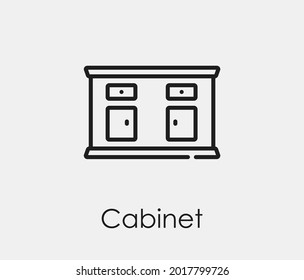 Cabinet vector icon. Editable stroke. Symbol in Line Art Style for Design, Presentation, Website or Apps Elements, Logo. Pixel vector graphics - Vector