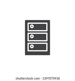 Cabinet vector icon. filled flat sign for mobile concept and web design. Archive box glyph icon. Symbol, logo illustration. Pixel perfect vector graphics