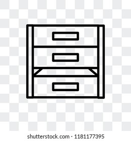 Cabinet vector icon isolated on transparent background, Cabinet logo concept