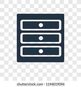 Cabinet vector icon isolated on transparent background, Cabinet transparency logo concept