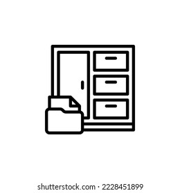 cabinet vector icon. office and business icon outline style. perfect use for logo, presentation, website, and more. simple modern icon design line style