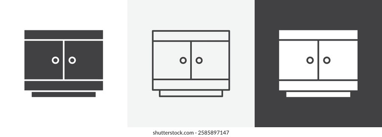 Cabinet vector icons collection graphic designs for ui designs