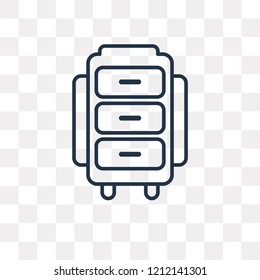 Cabinet vector outline icon isolated on transparent background, high quality linear Cabinet transparency concept can be used web and mobile