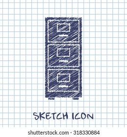 cabinet vector sketch icon 
