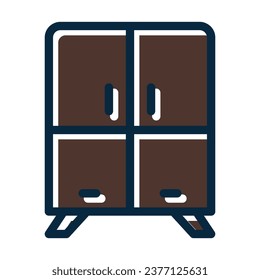 Cabinet Vector Thick Line Filled Dark Colors Icons For Personal And Commercial Use.
