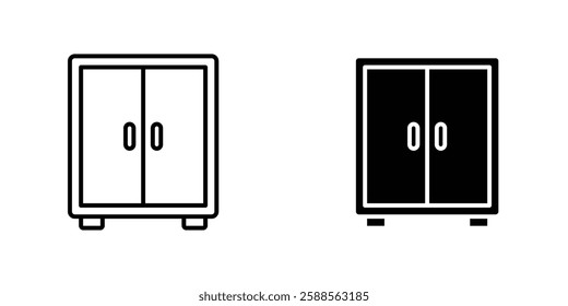 Cabinet vectors icons set in filled and strokes on white background