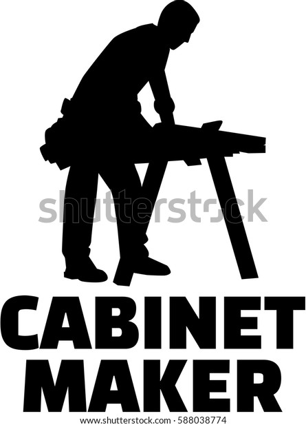 Cabinetmaker Silhouette Job Title Stock Vector Royalty Free