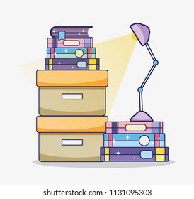Cabinets with books