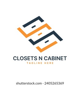 Cabinets and closets Logo design Modern Minimalistic style concept