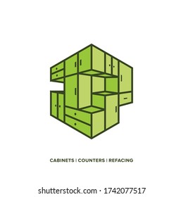 Cabinets, Cupboard, Furniture Logo Icon Vector