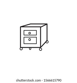 Cabinets with drawers can be moved.