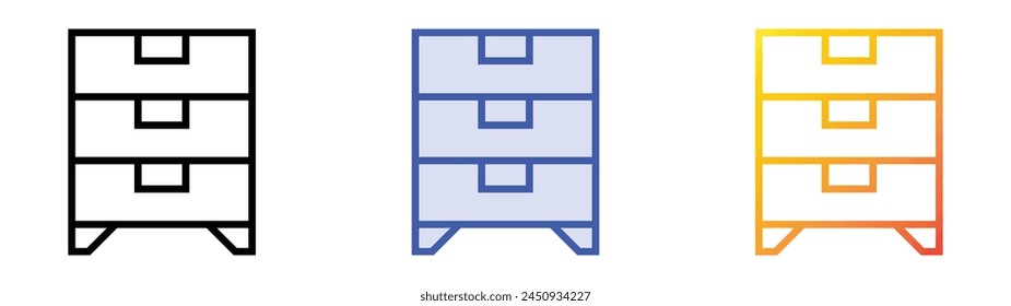 cabinets icon. Linear, Blue Fill and Gradient Style Design Isolated On White Background