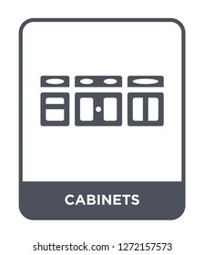 cabinets icon vector on white background, cabinets trendy filled icons from Furniture and household collection, cabinets simple element illustration