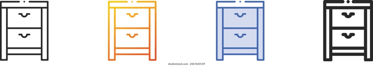 cabinets icon.Thin Linear, Gradient, Blue Stroke and bold Style Design Isolated On White Background