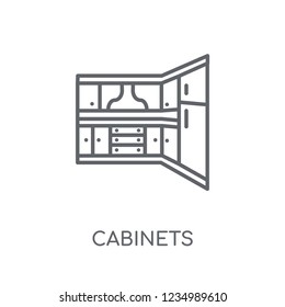 Cabinets linear icon. Modern outline Cabinets logo concept on white background from Furniture and Household collection. Suitable for use on web apps, mobile apps and print media.