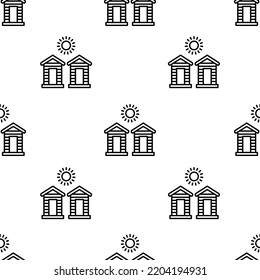 cabins icon pattern. Seamless cabins pattern on white background.