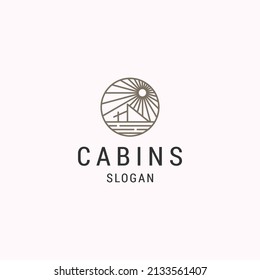 Icono del logotipo de la cabina plantilla de diseño plano 