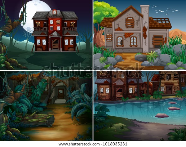 Cabins Old Houses Woods Royalty Free Stock Image