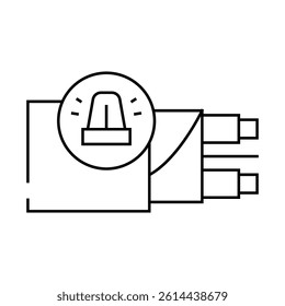 cable for alarm systems line icon vector. cable for alarm systems sign. isolated contour symbol black illustration