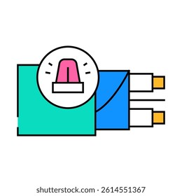cable for alarm systems line icon vector. cable for alarm systems sign. isolated symbol illustration