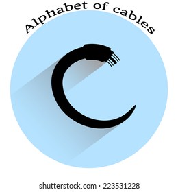 Cable alphabet. Icon vector