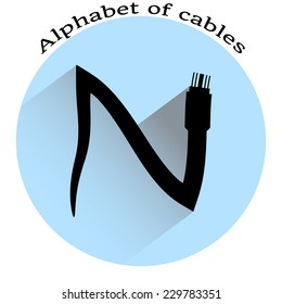 Cable alphabet. Vector illustration