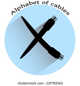 Cable alphabet. Vector illustration