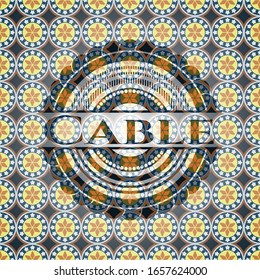 Cable arabesque emblem. arabic decoration.