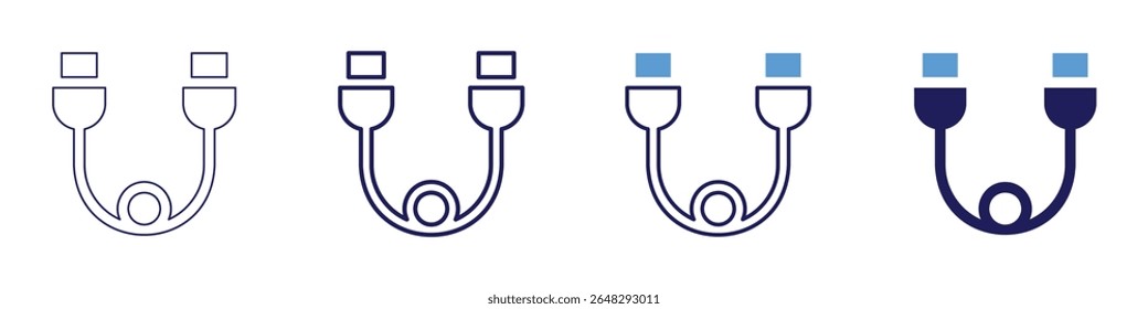 Cable awards icon in 4 different styles. Thin Line, Line, Bold Line, Duotone. Duotone style. Editable stroke.